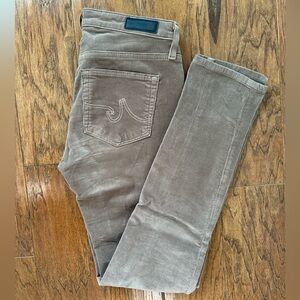 AG Adriano Goldschmied Cigarette Leg Jeans Size 25 Corduroy Brown